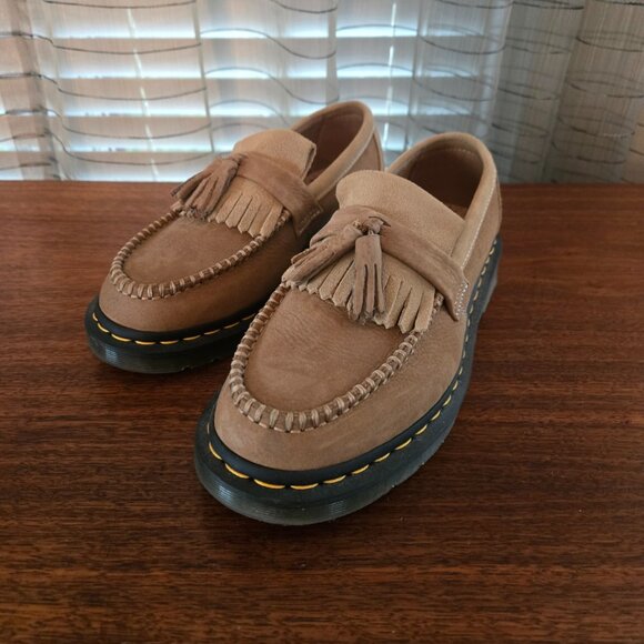Dr Marten Adrian Tan Nubuck Tassel Loafers size 41, like new - Picture 1 of 12